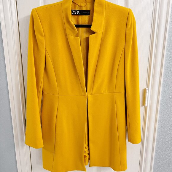 Zara Jackets & Blazers - Zara Yellow Tailored Coat Jacket